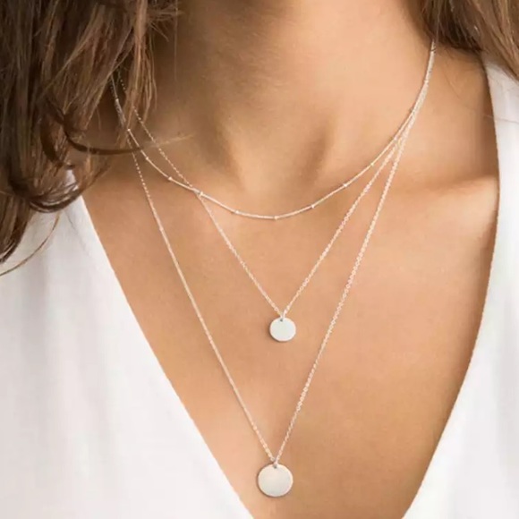 Jewelry - Gold Filled Silver Multilayer Coin Necklace